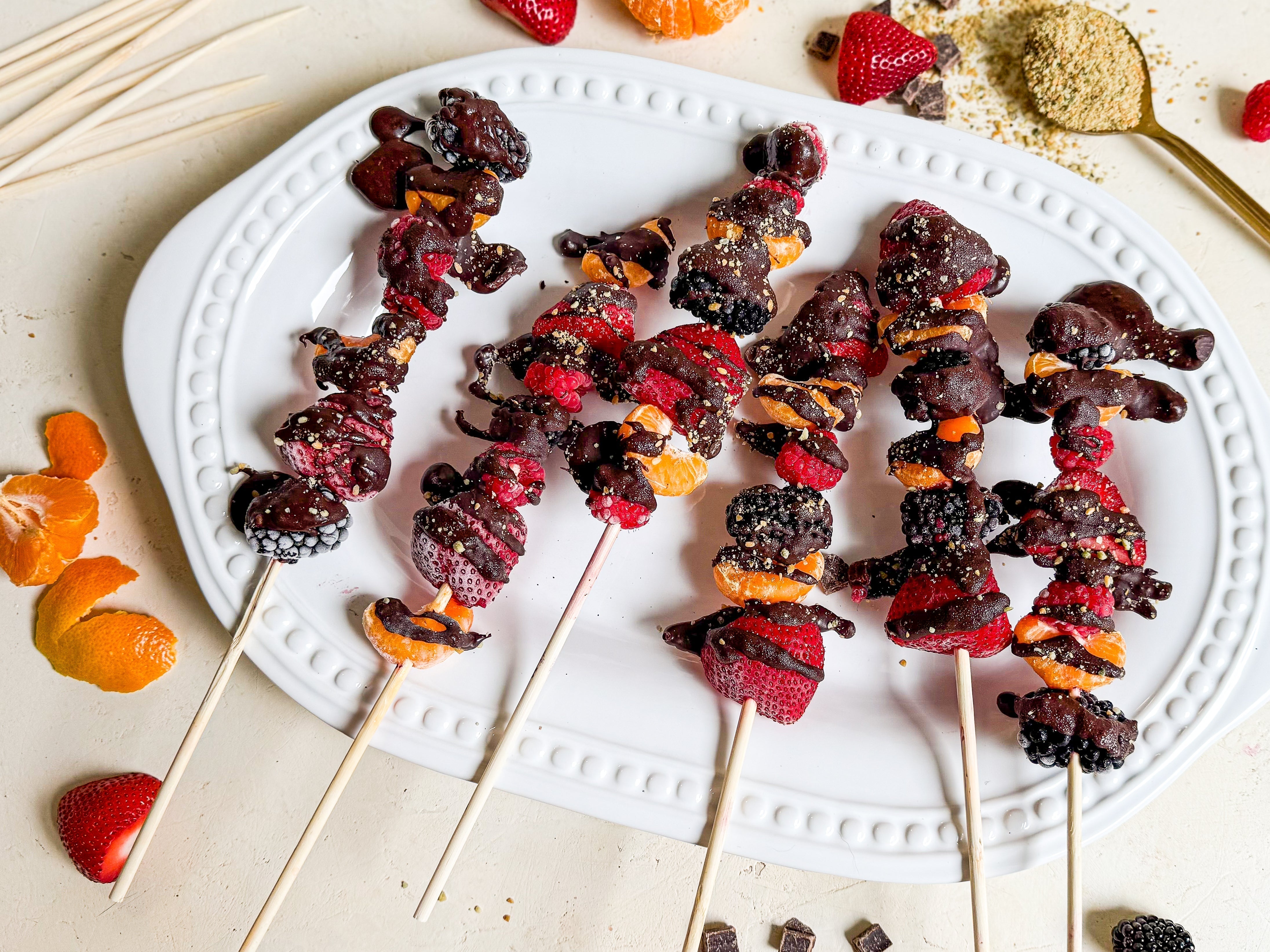 Frozen Chocolate Fruit Skewers Recipe