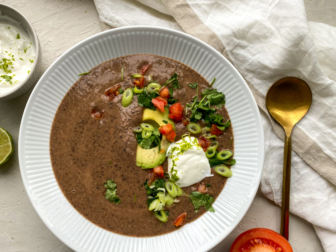 Cumin Spiced Black Bean Soup With Lime Yogurt Recipe
