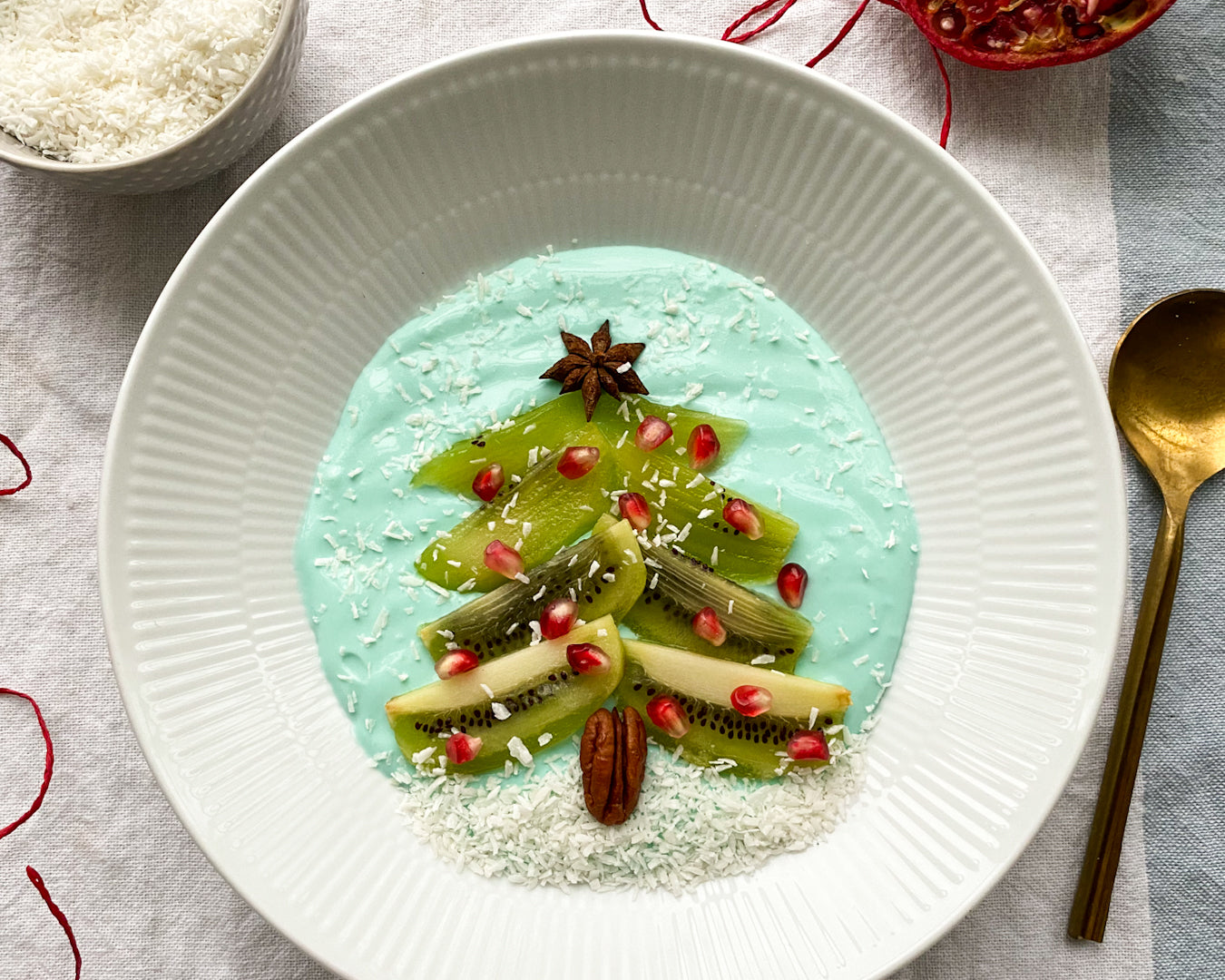 Blue Spirulina Holiday Yogurt Bowl Recipe