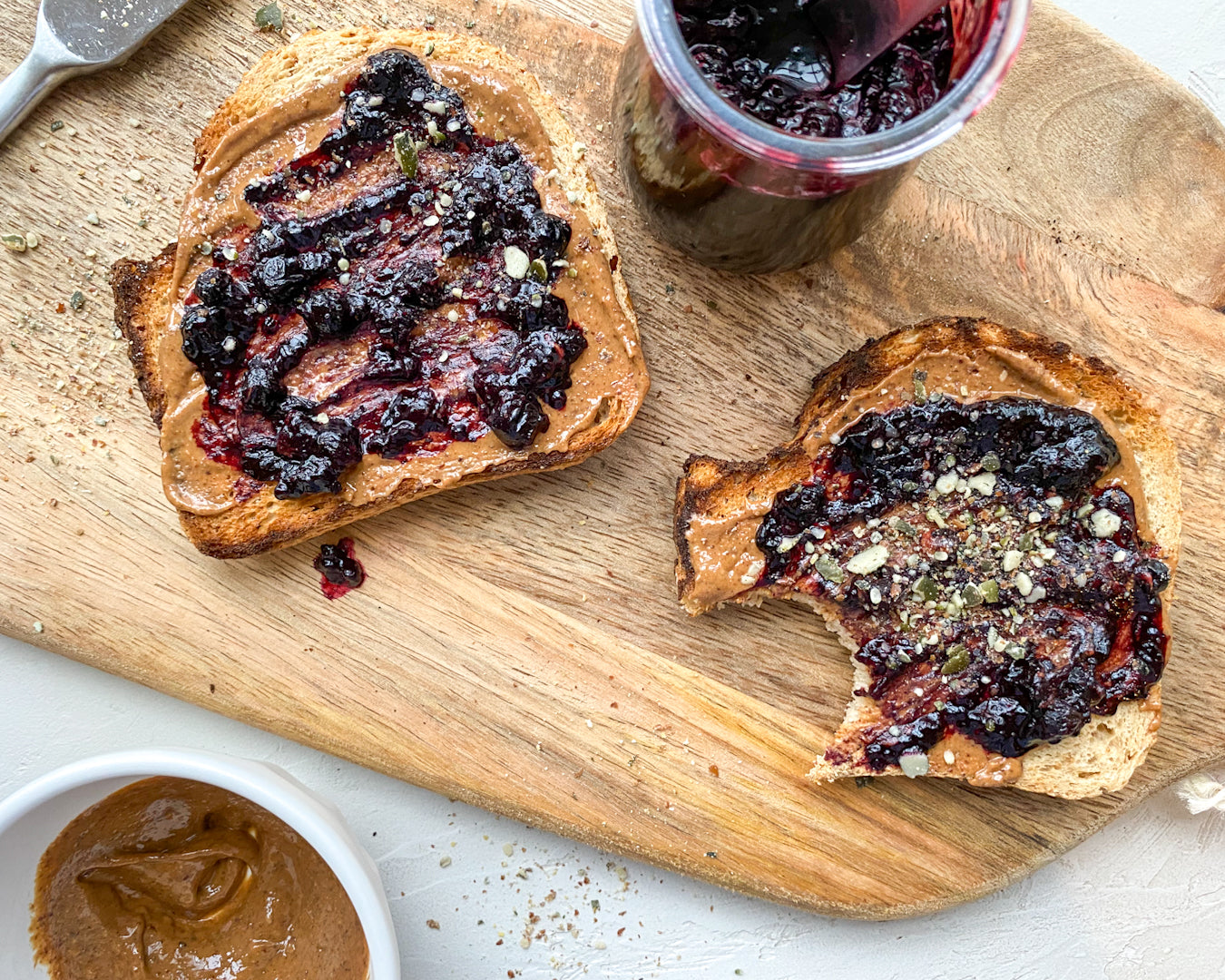 Blueberry Chia Jam Recipe (with almond butter toast)