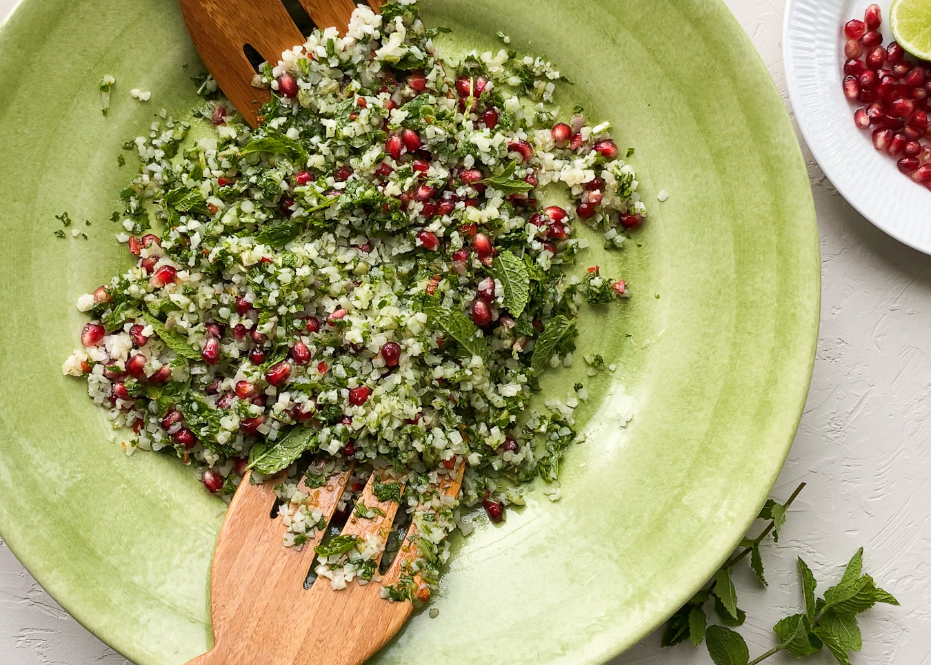 Cauli Tabbouleh With Mint & Pomegranate Recipe