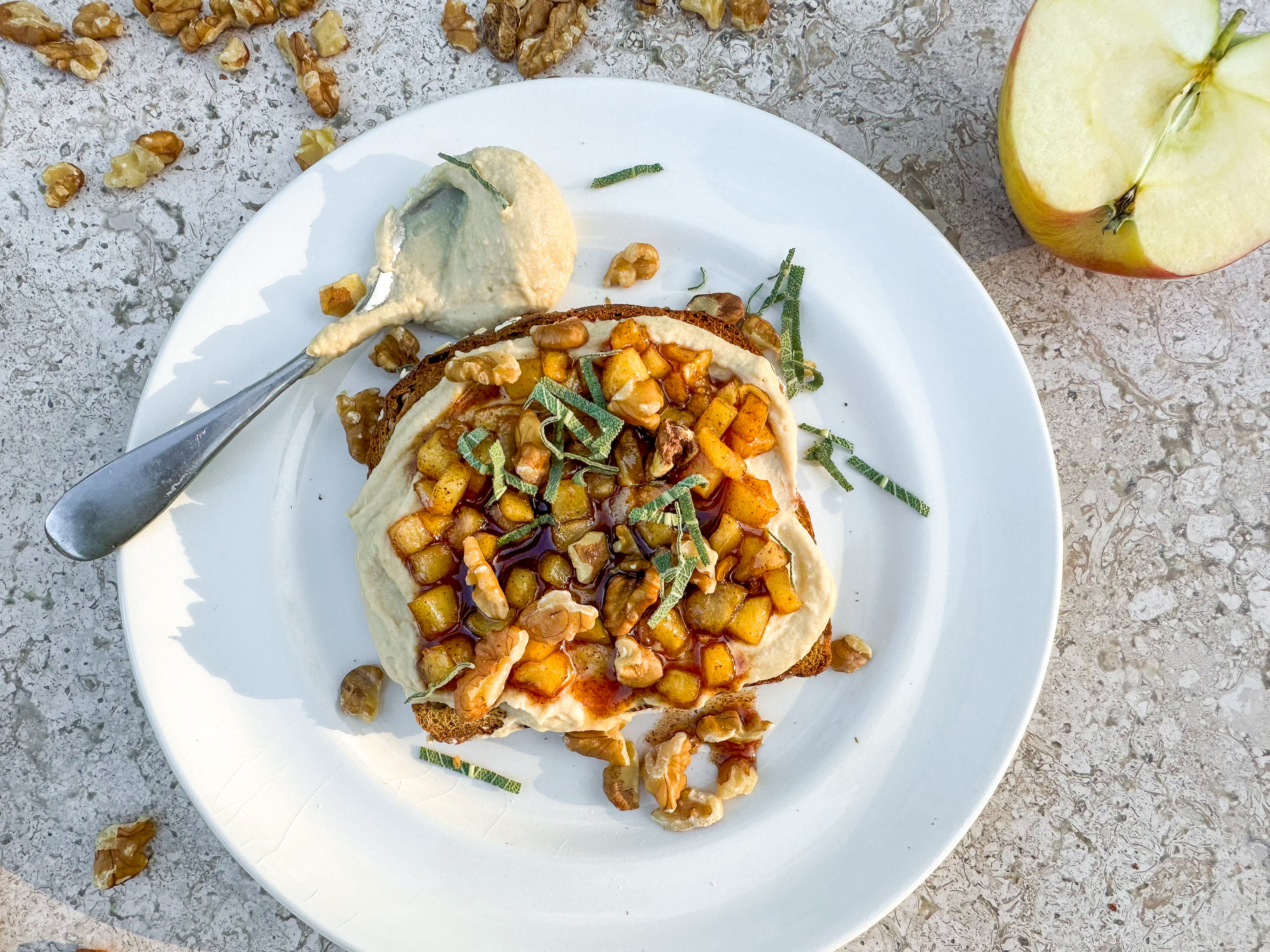 Fall Apple & Hummus Toast Recipe