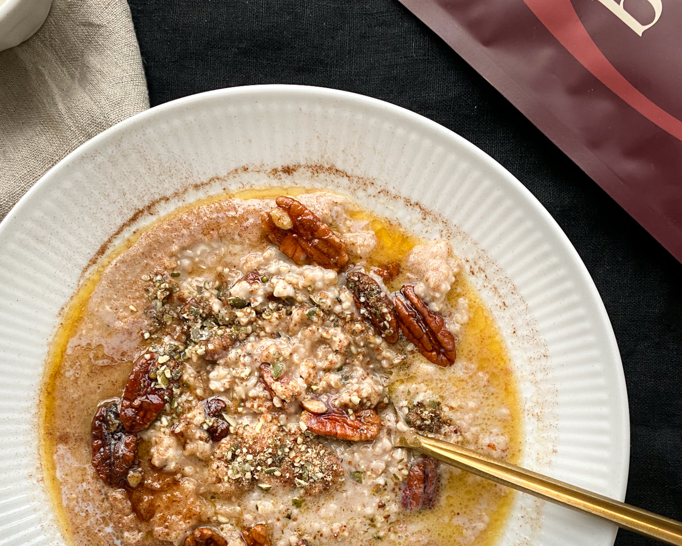 Gingerbread Oats With Brown Butter Pecan Maple Glaze Recipe