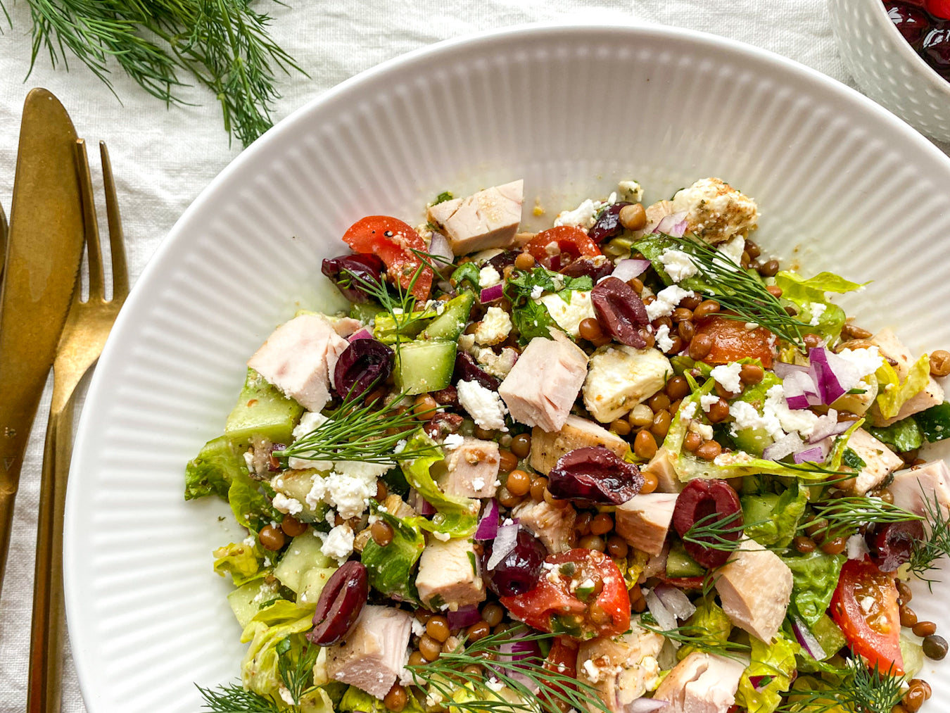 Greek Lentil Chicken Salad In A Jar Recipe