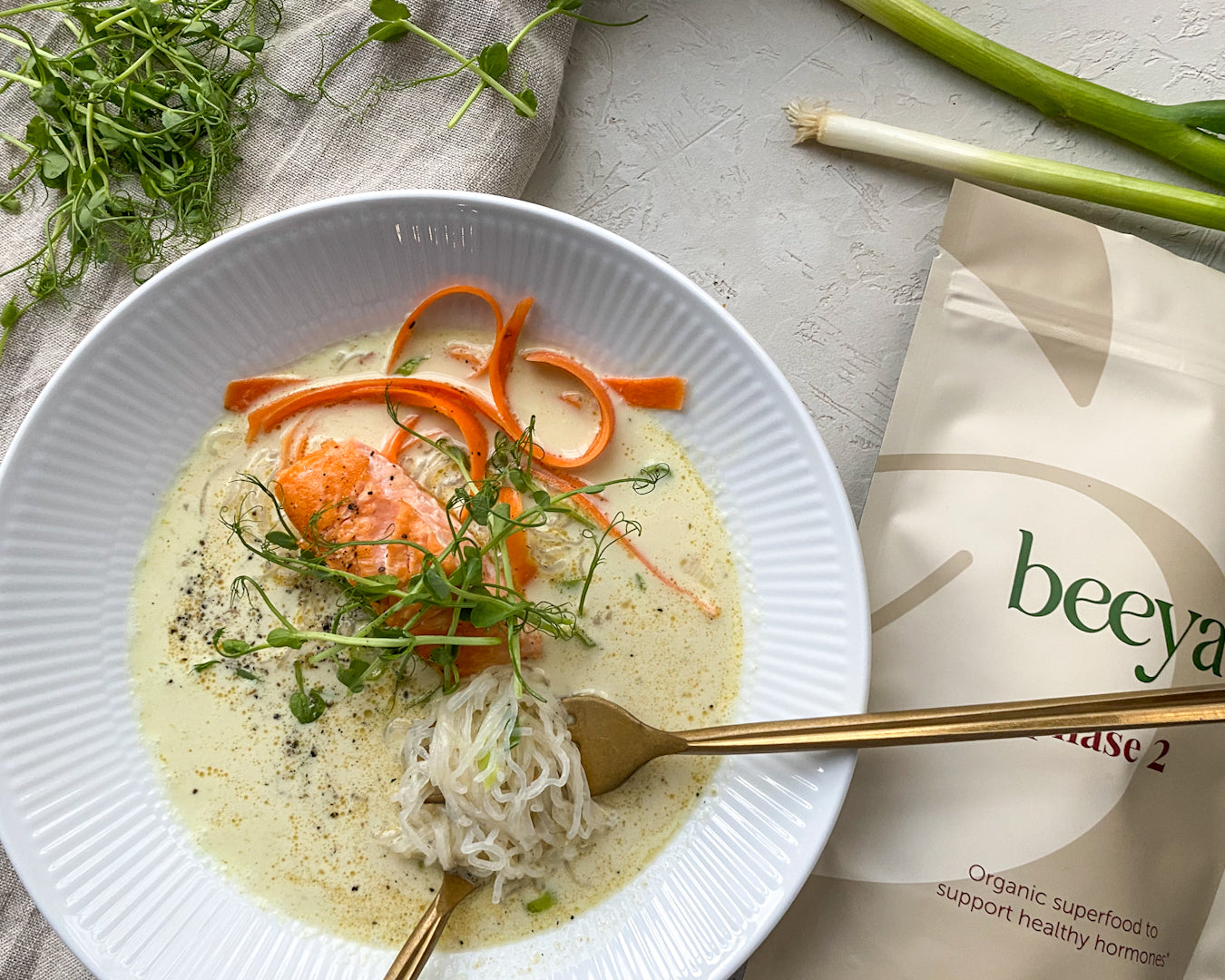 Green Curry Salmon Noodle Soup Recipe