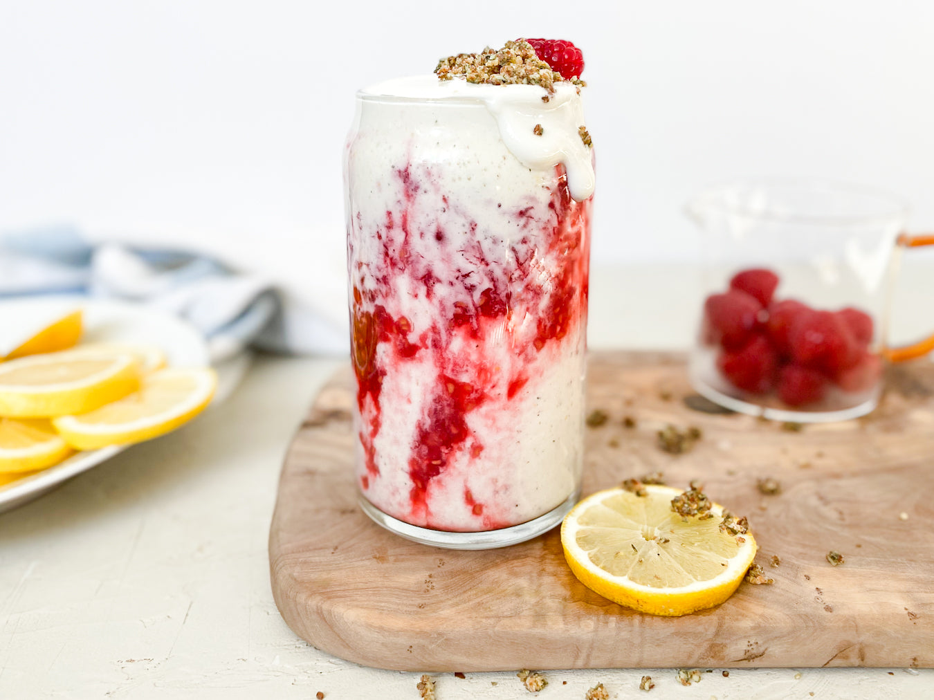 Raspberry Swirled Lemon Cheesecake Smoothie Recipe