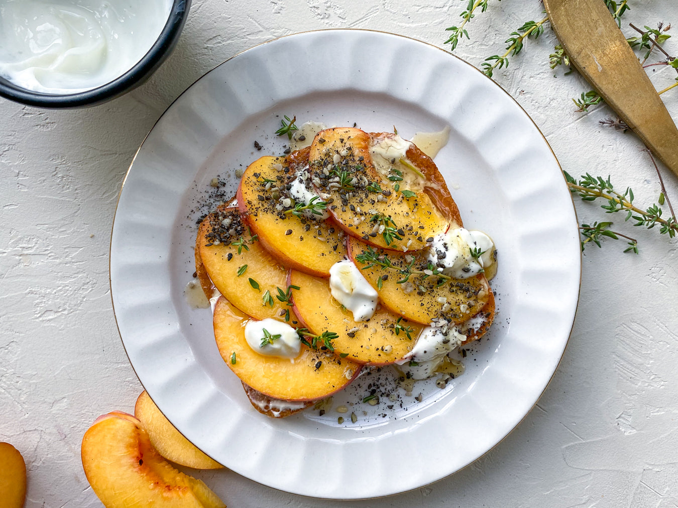 Peach & Whipped Feta Toast Recipe