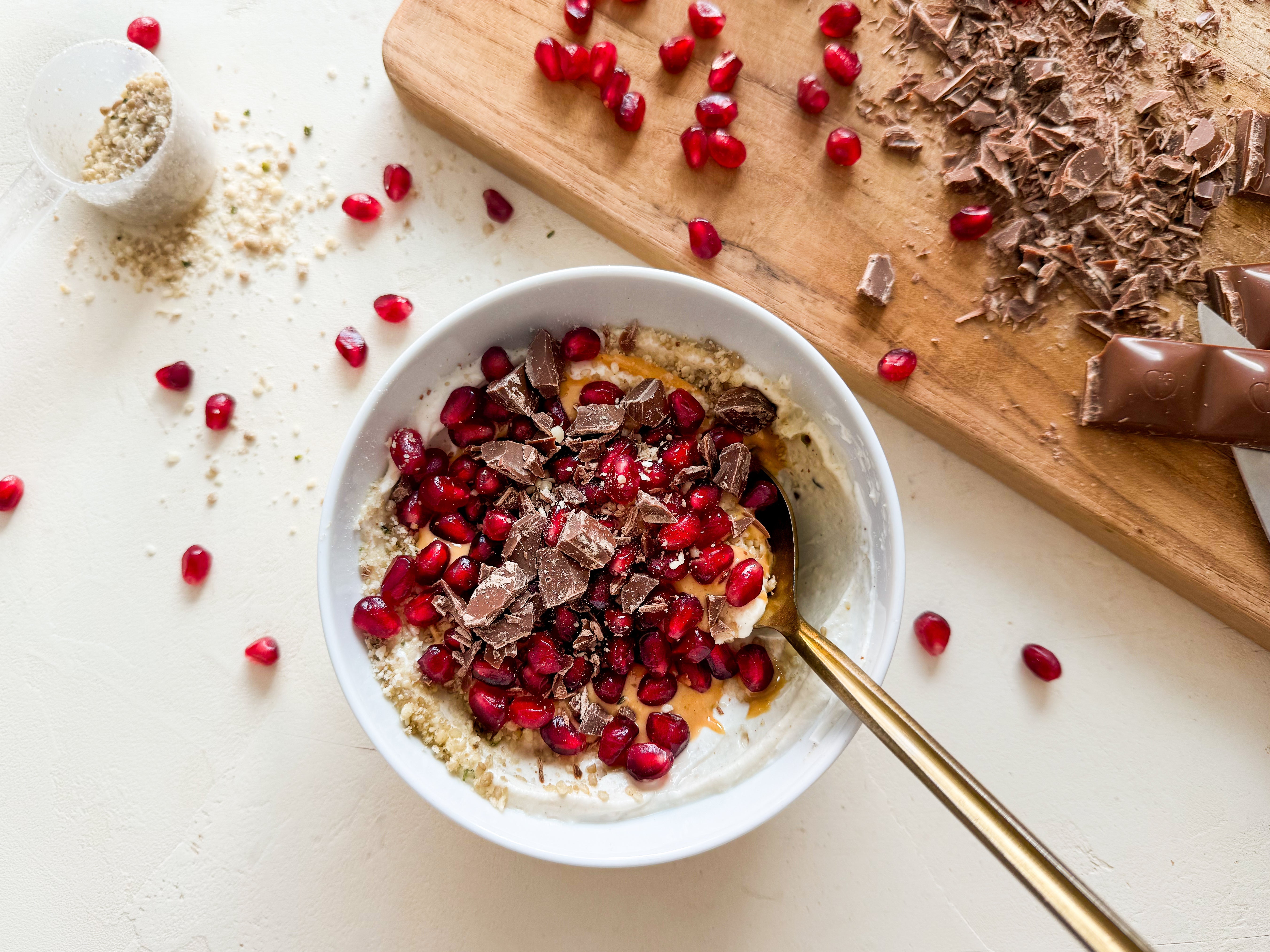 Chocolate Pomegranate Yogurt Bowl Recipe