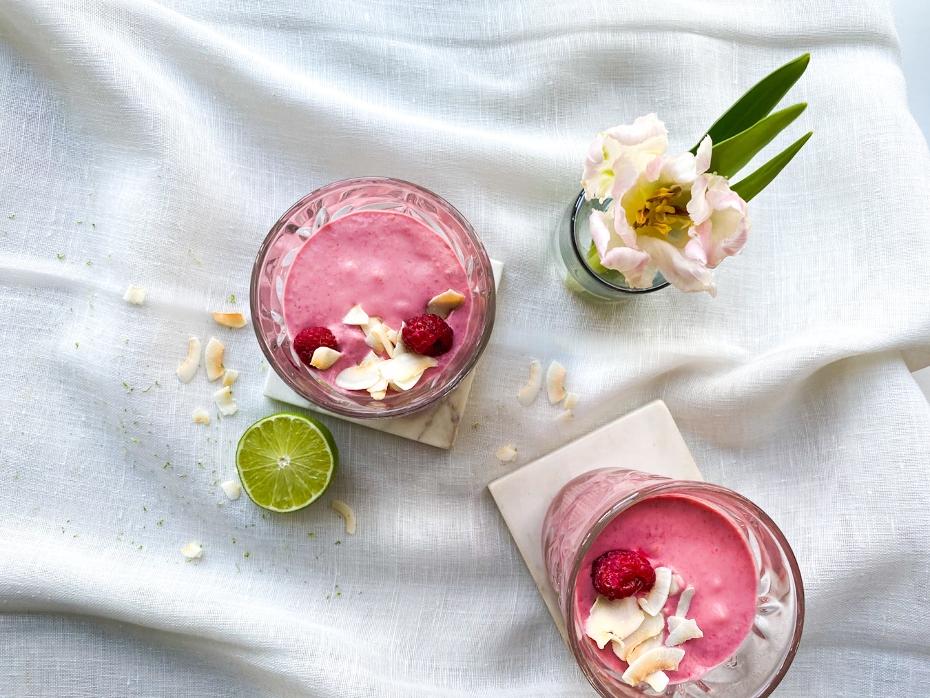 Creamy Coconut Raspberry Lime Smoothie Recipe