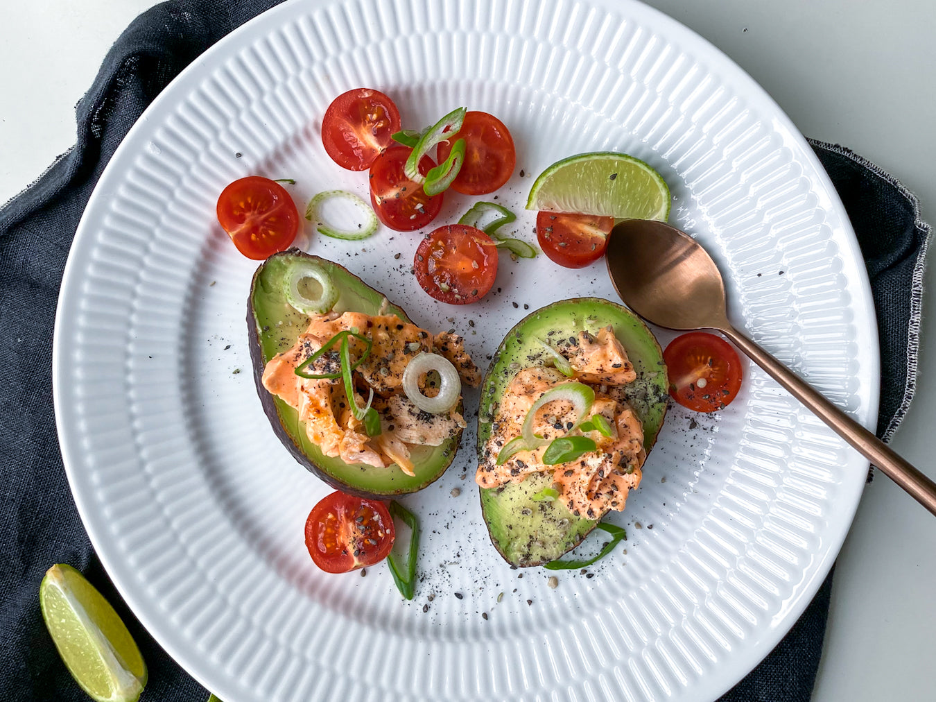 Sriracha Salmon Stuffed Avocado Recipe