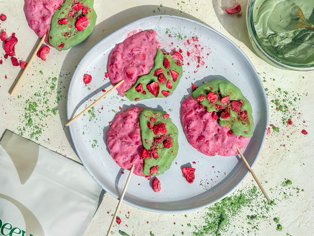 Strawberry Matcha Pops Recipe