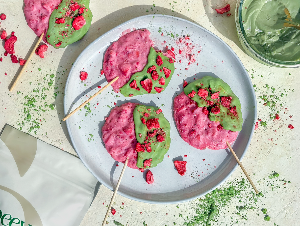Strawberry Matcha Pops