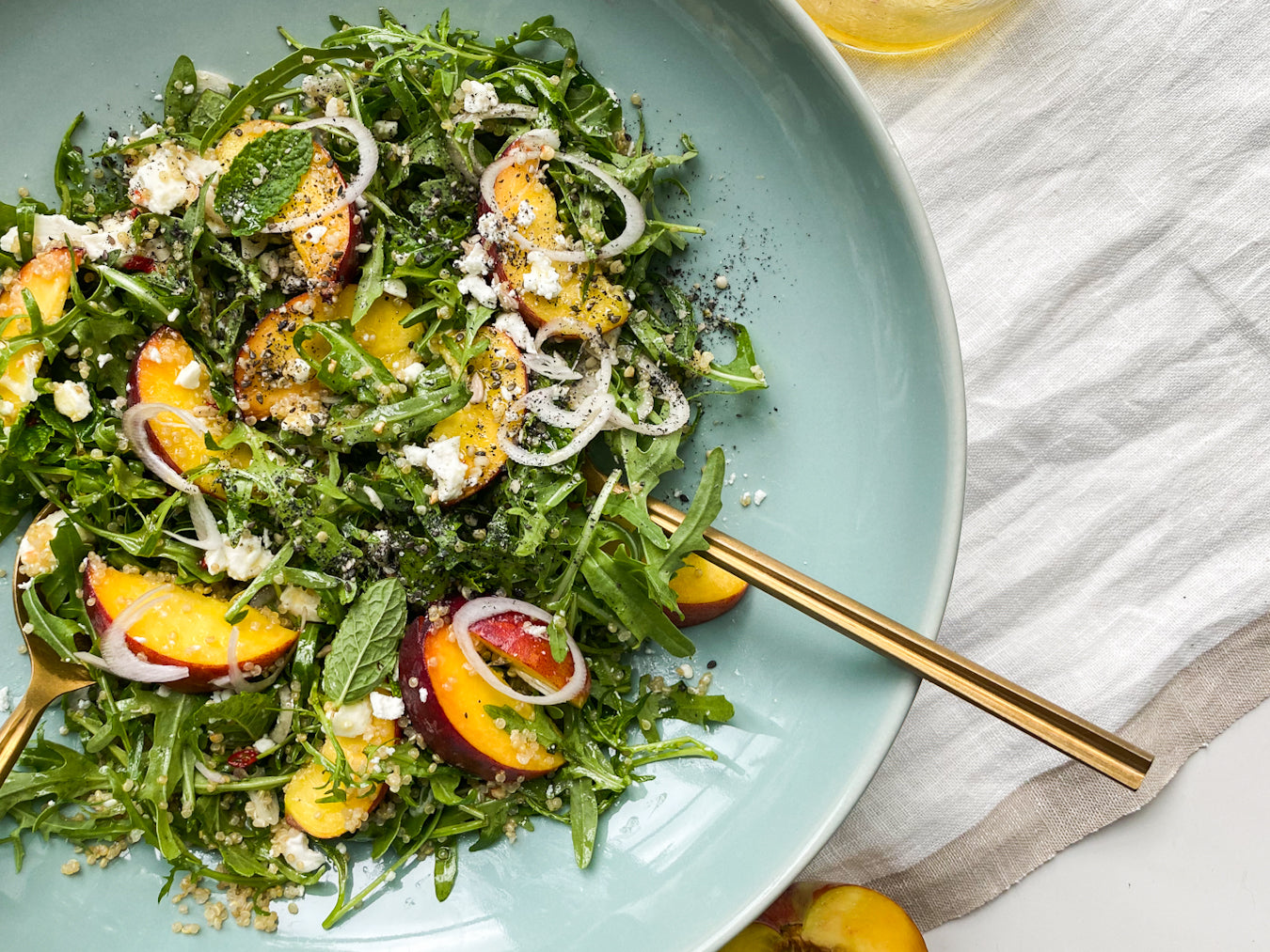 Spicy Peach Feta Salad Recipe