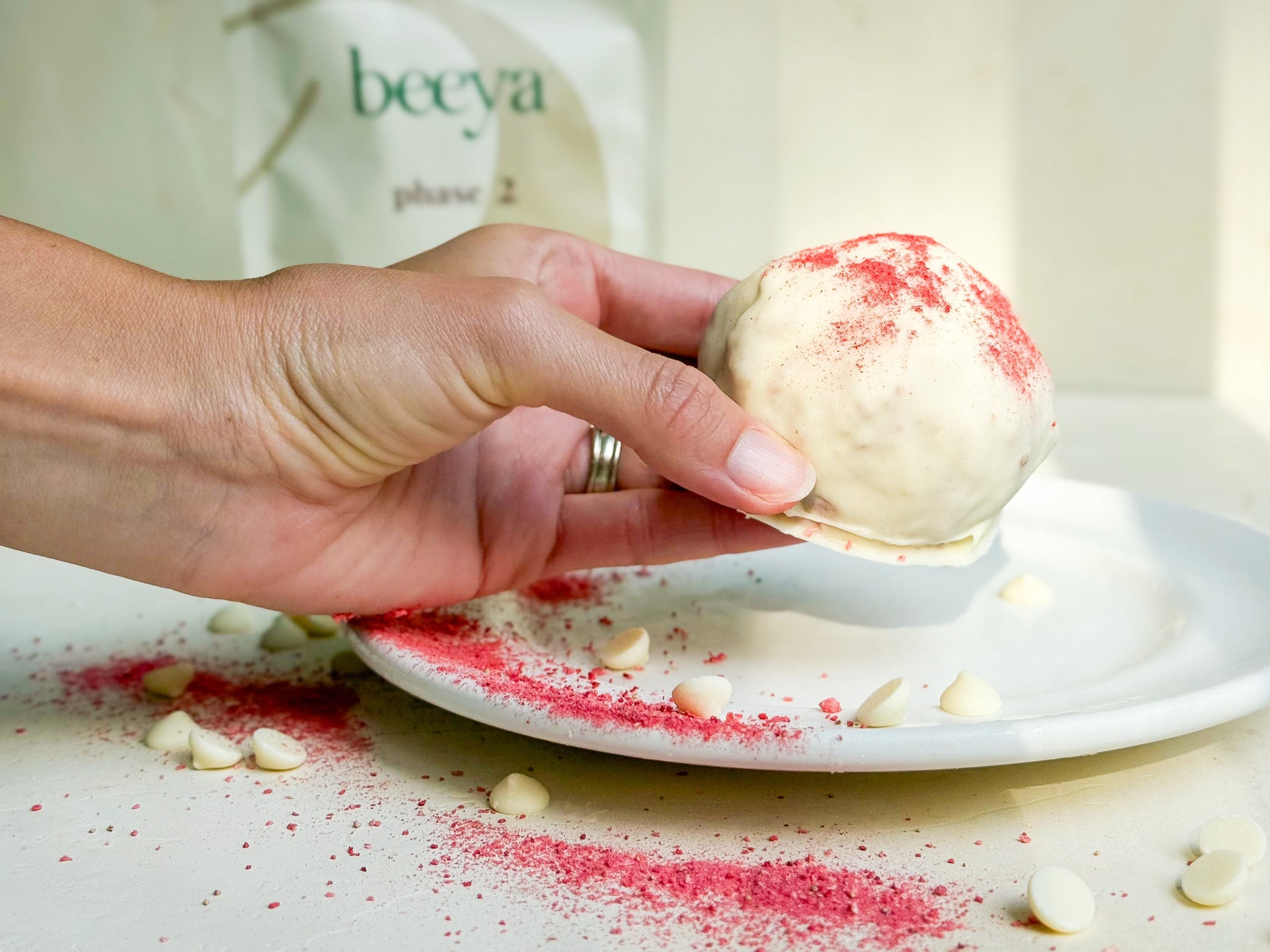 Giant Strawberry Protein Truffle