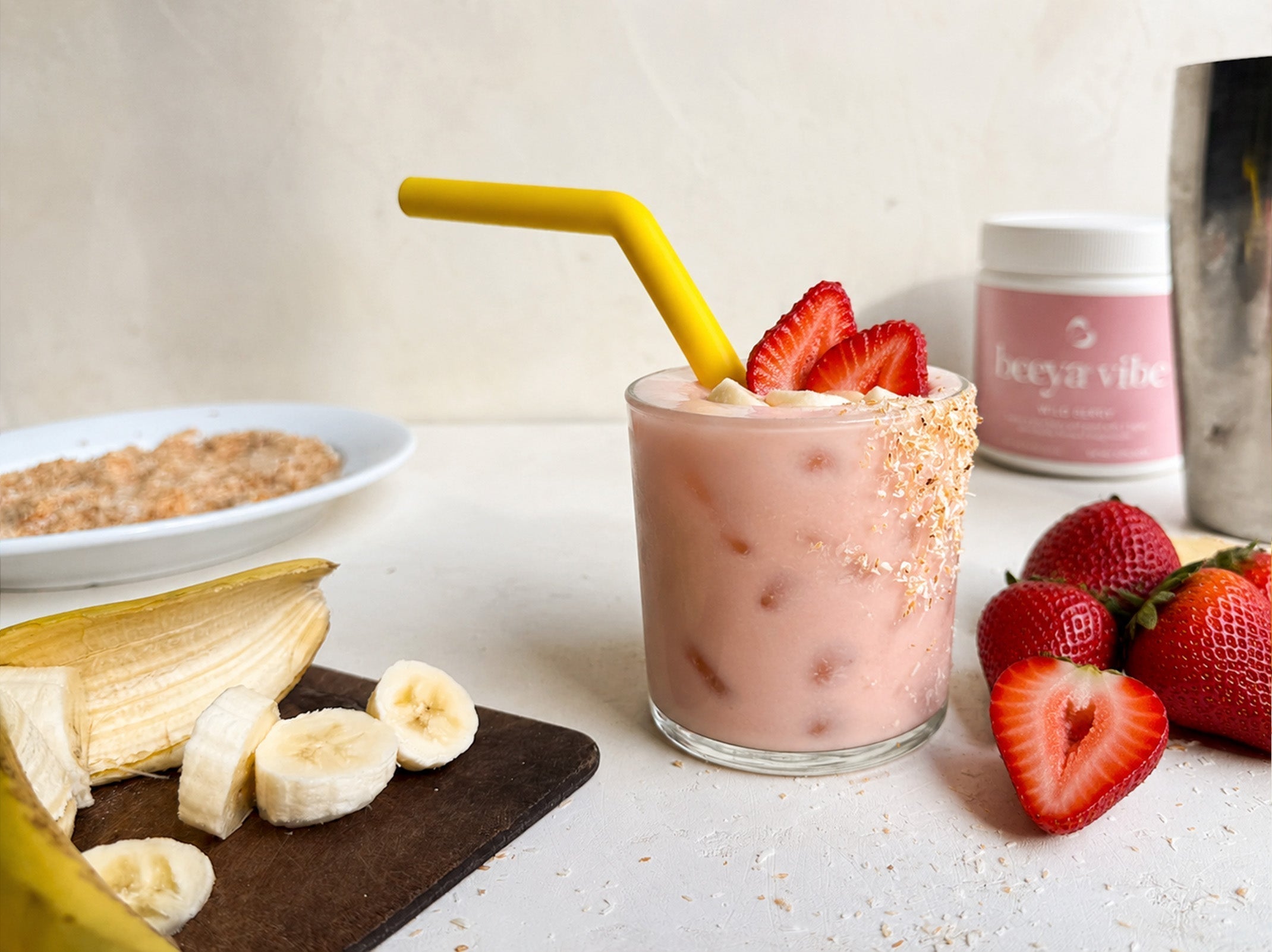 Strawberry Banana Cream Mocktail Recipe