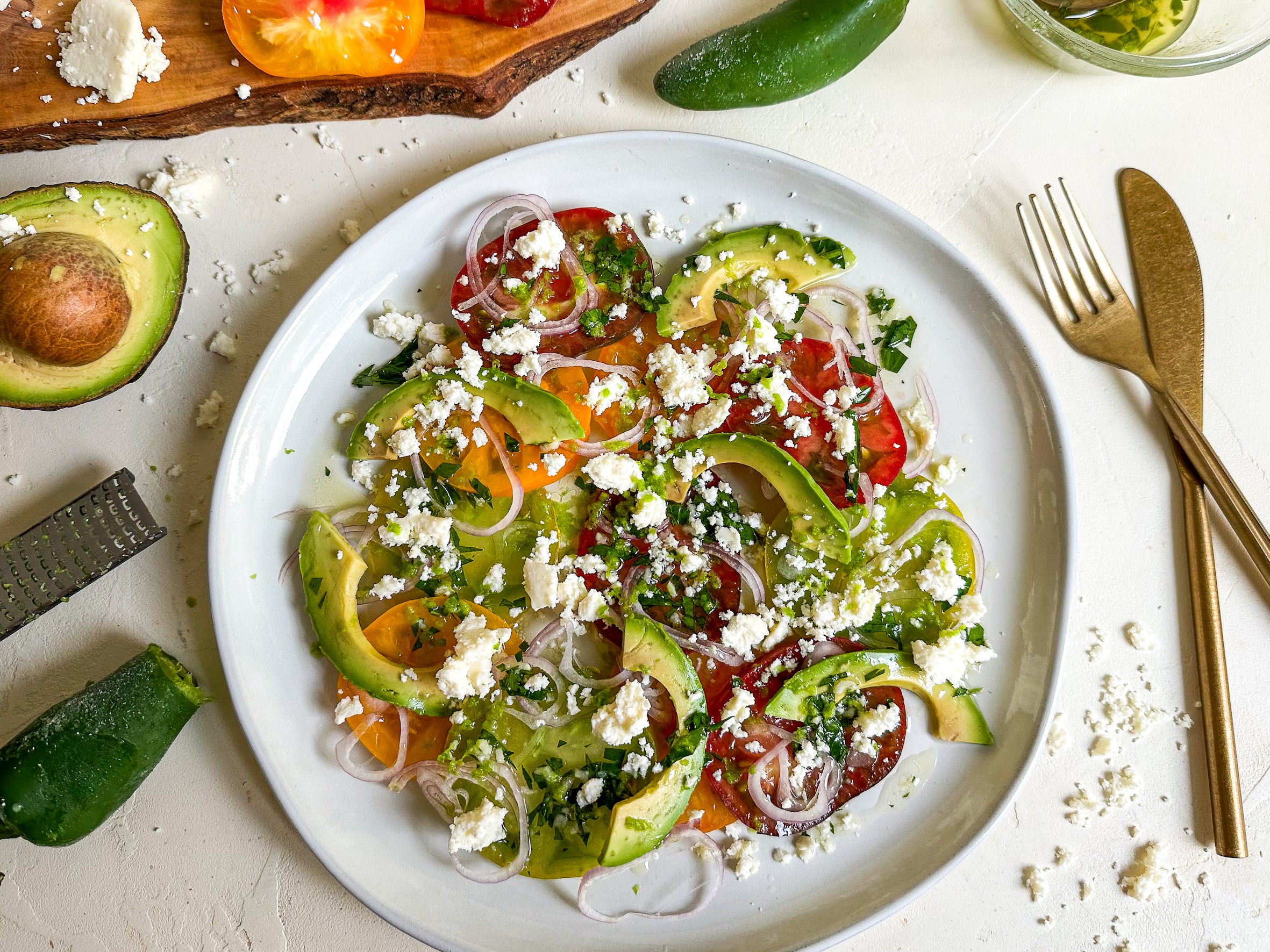 Shaved Jalapeño Tomato Salad Recipe